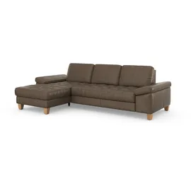 sit&more Ecksofa SIT & MORE "Westham L-Form", braun (coffee), B:275cm H:88cm T:172cm, 100% Polyester, Sofas, Ecksofa, mit Recamiere, mit oder ohne Bettfunktion, Bettkasten, Füße Eiche