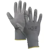 Montagehandschuhe - 12 Paar - Arbeitshandschuhe - Farbe: grau - 7 (S)