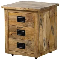 MASSIVMOEBEL24.DE RAILWAY Rollcontainer 50x50x60 Mango - Unterschiedliche Farben, Farbe:natur