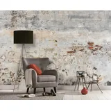 KUNSTLOFT Fototapete Designwalls Old Wall glatt, (5 St), grau Kupfer 350 x 255 m