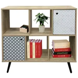 SIT Sideboard »MAILBOX«, natur/blau/weiss/schwarz, Mitteldichte Faserplatte (MDF) - beige