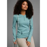 KangaROOS Kapuzenshirt Langarm mit Daumenlöchern, figurbetonter Schnitt, aus Jerseystoff