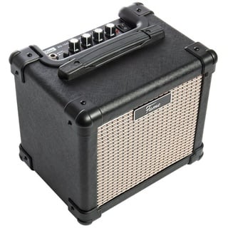 Fame EG-10AM, 10W Combo Verstärker für E-Gitarre, Kompakt, 2-Band Klangregelung, Schaltbare Verzerrung, Ideal zum Üben, Batteriebetrieb möglich