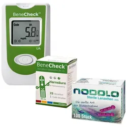 BeneCheck Premium Harnsäure-Messgerät mit 35 Teststreifen ink 100 Stechhilfen