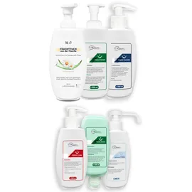 Blanc HYGIENIC KOMPLETT-SET: Mini Fix-STARTER- 6x Mini Fix Spender, weiß oder schwarz + je eine Flasche der Min Fix Serie, 6x 300 ml