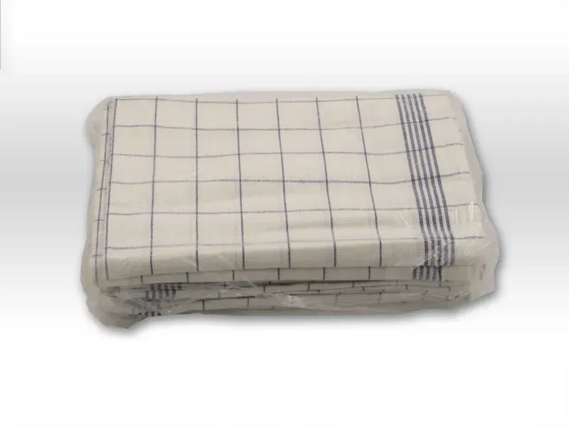 Axis Line Geschirrtücher halbleinen 50cm x 70cm blau kariert 10er Pack