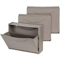 Kreher 3 x Schuhschrank aus Kunststoff in Taupé. Moderne