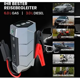 Extralink Starthilfe Jump Starter Powerbank Booster zum Starten eines Autos Extralink Jump Max 7 10000 mAh Taschenlampe Kompass Hammer für Dieselfahrzeuge Z...