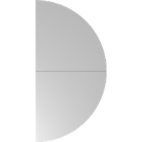 HAMMERBACHER Anbautisch höhenverstellbar Mirakel grau, grau halbrund 160,0 x 80 x 65,5 - 82,5 cm