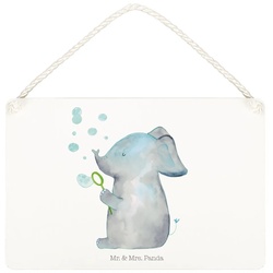 Mr. & Mrs. Panda Hinweisschild DIN A5 Elefant Seifenblasen – Transparent – Geschenk, Wanddeko, Tür S, (1 St) DIN A5