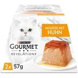 Purina GOURMET Revelations Mousse mit Huhn, überzogen mit köstlicher Sauce, Katzennassfutter, 2x57g Dose