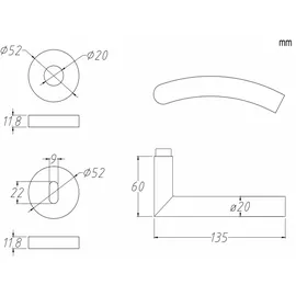 Meintürgriff Drückergarnitur Neapel Edelstahl Schwarz Türgriff Türdrücker Rosettengarnitur, BB-