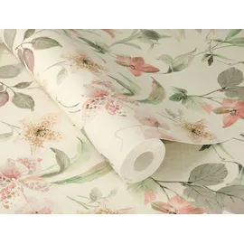 tesa rasch Vliestapete Lumina 6,00 m x 0,53 m 1 St Beige/Grün/Rosa/Weiß/Mehrfarbig 371314