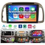 ESSGOO 9" Für NISSAN MICRA III K12 2002-2009 Autoradio Android 15 GPS Navi Autoradio (Digitalradio (DAB), 4+64GB(optional), RDS, AM, FM, Carplay Android Auto Bluetooth EQ USB GPS Navi WIFI Touchscreen) gelb|goldfarben