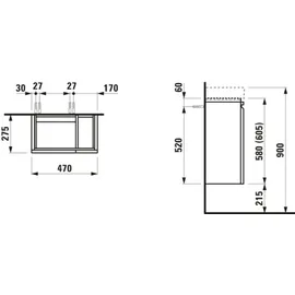 Laufen Pro S Waschtischunterschrank, 1 Tür H4830010954801