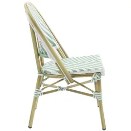 Essentials Bistrostuhl Paris 1 St. Rattan – Bambus  weiß/pastellgrün