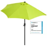 Sekey Balkonschirm 270 cm Sonnenschirm Halbrund Terrassenschirm mit Kurbel, UV50+ Schutz, Halbrundschirm für Balkon, Garten, Hof, Restaurant, Café, Biergarten grün