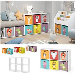 Vicco Raumteiler Regal Bücherregal Weiß 6 Fächer Standregal Kinder-Faltboxen