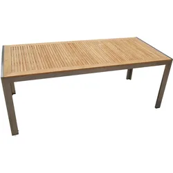 OUTFLEXX Esstisch, Edelstahl/FSC-Teakholz, 200x90cm