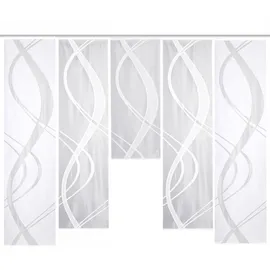 HOME WOHNIDEEN Schiebegardine HOME WOHNIDEEN "TIBASI", weiß, B:57cm H:245cm, Wirkware, Obermaterial: 100% Polyester, Gardinen, halbtransparent