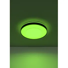 EGLO connect.z Smart Home LED Deckenleuchte Monteriggioni-Z, ZigBee Ø Matter, inkl., App und Sprachsteuerung Alexa, warmweiß-kaltweiß, RGB, dimmbare Deckenlampe, schwarz-weiß, Ø 38,4 cm