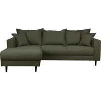 Home Affaire Ecksofa »VEYRAS L-Form«, hoher Sitzkomfort, incl. 2 Zierkissen mit Keder, B/T/H: 230/150/76 cm grün