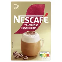 NESCAFÉ GOLD Typ Cappuccino Entkoffeiniert, Getränkepulver-Sticks aus entkoffeiniertem löslichem Bohnenkaffee, koffeinfrei, 1er Pack (à 10 x 12,5g Sachet)