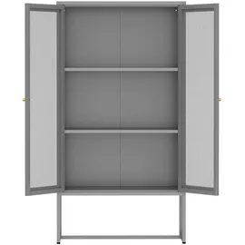 [en.casa] Aktenschrank Sulkava 150 x 80 x 40 cm Grau