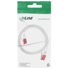 InLine Patch Flachband Netzwerkkabel RJ45 CAT6 U/UTP 1m Weiss