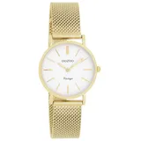 Oozoo Vintage Damenuhr C20231 Weiss Milanaiseband Goldfarben 28 mm