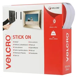 VELCRO® Klettband Selbstklebend Haken & Flausch 20mm x 10m Weiß