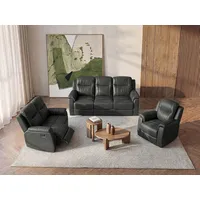 Ledergarnitur Relax 3+2+1 - Anthrazit - EVASION