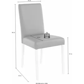 massivline&more Eckbankgruppe MASSIVLINE & MORE "Anna 2", braun (holzwerkstoff mit farbe weiß, lotos 5093 dunkelbraun, dunkelbraun, weiß), Kunstleder, Eckbank Anna 130cm x 130cm,Säulentisch Anna 68cm x 68cm,2 x Stühle Anna,Weiß dekor,Lotos 5093 dunkelbraun,