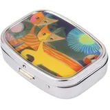 Tiuimk Night Glow Pillendose mit Katzenmotiv, tragbar und stilvoll