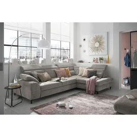 Set One by Musterring Ecksofa "SO 3400 Sitzhöhe 47cm oder 49cm, Sitztiefe verstellbar, B/T 317/220 cm", beige (famosa ecru), B:317cm H:84cm T:220cm, 100% Polyester, SET ONE BY MUSTERRING, Sofas, Ecksofa, Kaltschaumpolsterung, Flachgewebe, whlw. mit Funktionen, Sitzhöhe 47