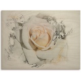 Artland Holzbild »In Buchstaben - Rose«, Pflanzen- & Blumenbilder, (1 St.), weiß