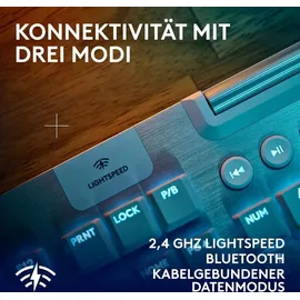 Logitech G915 X Lightspeed, weiß, LEDs RGB, GL CLICKY, USB/Bluetooth, DE (920-012686)