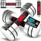 RE:SPORT® 2er Hanteln Set aus massivem Stahl 2,5/5/7,5/10 kg | Hantel Kurzhantel mit Gewichten & Schaumstoffgriff | Fitness Kurzhanteln Home Gym, Krafttraining & Muskelaufbau (Rot, 2 x 5 kg)