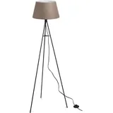 ELC Elsika Tripod-Stehlampe, Stoffschirm, braun