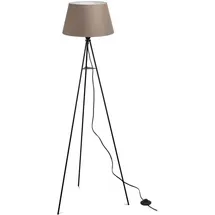 ELC Elsika Tripod-Stehlampe, Stoffschirm, braun