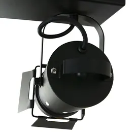 Steinhauer RETRO Decken Spot Leuchte Wohn Zimmer Studio schwarz-gold Lampe beweglich 7997ZW