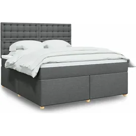 vidaXL Boxspringbett 180 x 200 cm Dunkelgrau