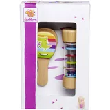 Eichhorn 100003491 Musik Set Rassel, aus Regenmacher & Kastagnette, farbenfrohes Musikspielzeug aus 100% FSC zertifiziertem Buchenholz, ab 2 Jahren