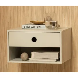 Woood Tchibo - Woood Hängetisch Nancy hängend MDF, modern lackiert, Grau Nebel, platzsparend mit Schublade