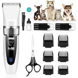 M2-Tec Hundeschermaschine RFC-208B, Schermaschinen-Set, Akku/Netz weiß