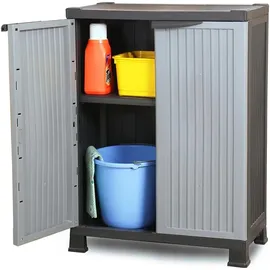 vidaXL Kunststoffschrank 0,68 x 0,39 x 0,92 m grau