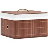 vidaXL 4X Aufbewahrungsbox mit Deckel Aufbewahrungskorb Regalkorb Allzweckkorb Faltbox Dekokorb Schrankkorb Aufbewahrungskiste Bambus Braun