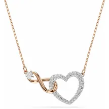 Swarovski Hyperbola Halskette Unendlichzeichen und Herz Weiss Metallmix