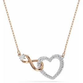 Swarovski Hyperbola Halskette Unendlichzeichen und Herz Weiss Metallmix