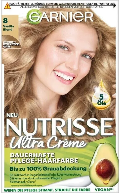 GARNIER Nutrisse Creme Pflege Haarfarbe 80 Vanilleblond
